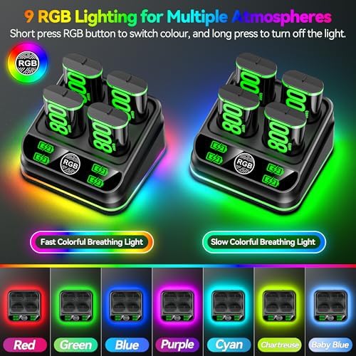 Rysker 4x4800mWh Rechargeable Battery Pack for Xbox with Charger, Controller Batteries Pack with Charging Station for Xbox One/S/X/Elite Controllers for Xbox One Games - Image 4