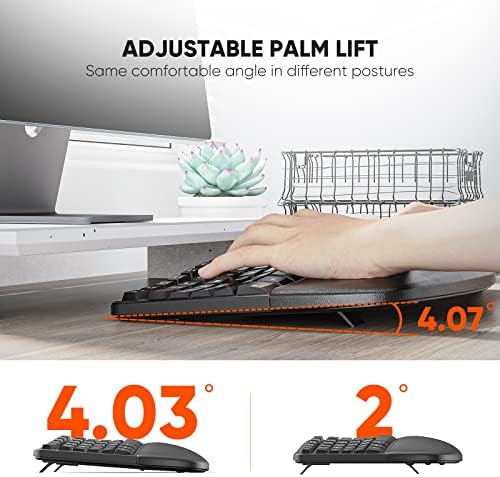 MEETION Ergonomic Keyboard and Mouse Combo, Split Design, Vertical Mouse - Image 4