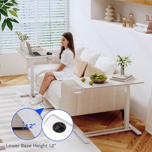 FLEXISPOT 32''Adjustable C Table Gas Spring Mobile Side End Table - Image 5