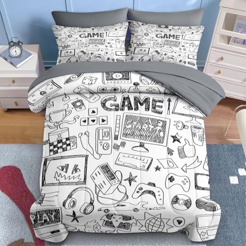Nesker Queen Comforter Set for Boys, 7 Pieces Gaming Bedding for Kids - Image 3