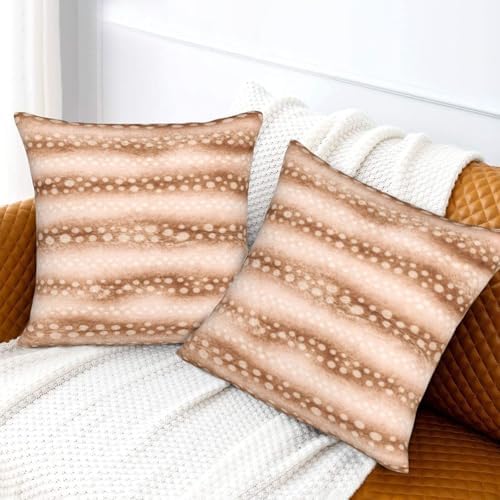 Spotted Deer Animal Skin Print Pillowcase Set of 2 Deer Hide Throw Pillow Covers Shells for Couch Office Bedroom Home Decoration, 16"X16" - Image 6