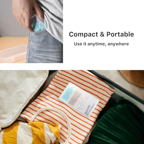 Hipiwe Plastic Qtip Cotton Swab Travel Case Hair Accessories Holder, 4-Slot - Image 7