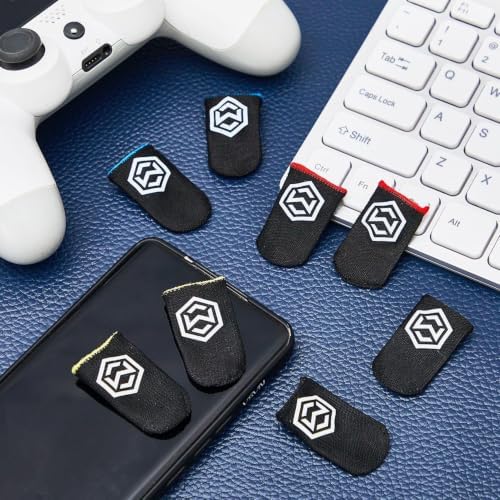 Jiuguva 120 Pcs Gaming Finger Sleeves with Pattern for Mobile Game Controllers Finger Sleeve Anti Sweat Play Controller Thumb Sleeve Breathable Thumb Covers Touchscreen(Multicolored) - Image 3