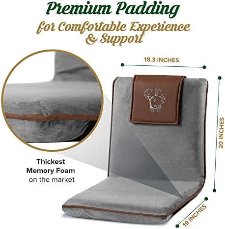 Japanese Meditation Floor Chair with Back Support for Adults - Premium Meditation Chair with Adjustable & Foldable Back for Seating, Yoga & Gaming — Folding Backjack Chairs with Backrest for Adults - Image 2