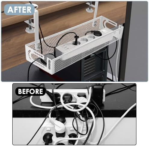 Cable Management, 2 Pack Cable Management Under Desk, Cable Tray - Image 6