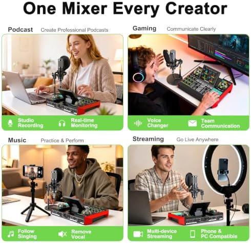 TENLAMP G10 Creator Audio Mixer Bundle with Microphone for Streaming - Image 5