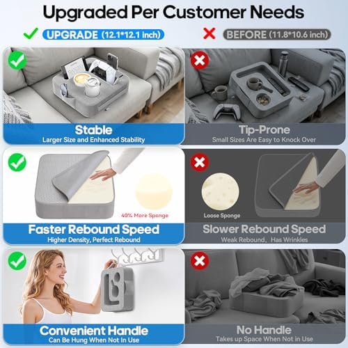 Couch Cup Holder Pillow, Sofa and Bed Caddy for iPad, Kindle, Switch, Game Controller, Remotes, Phones, Small-Sized Cup & Drink Holder for Couch, Bed, Desk, Car, Beach, Bathroom Cup Holder - Image 4