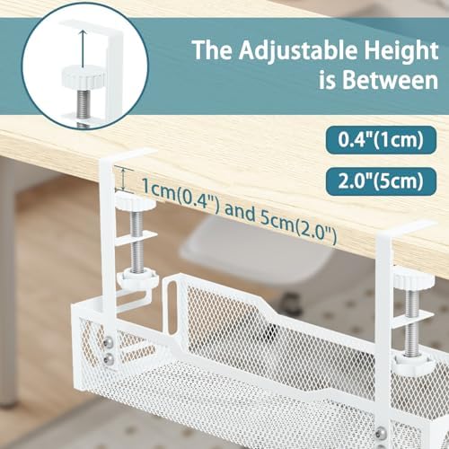 Under Desk Cable Management Tray, No Drill Mesh Cable Tray Cord Organizer - Image 4