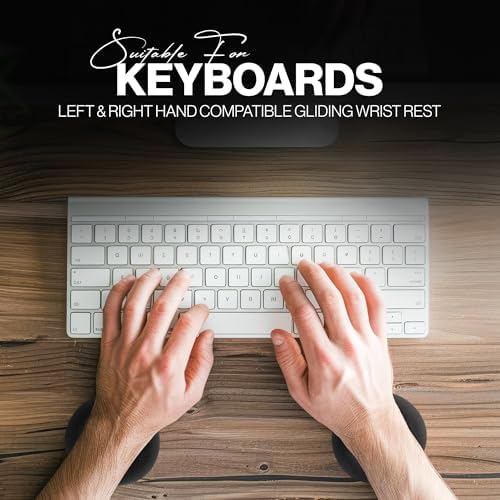 Comfy Glide Palm/Wrist Rest - Smooth Gliding Left and Right-Hand Ergonomic Memory Foam Wrist Support for Mouse or Keyboard - Anti-Fatigue - Stress and Pain Relief for Carpal Tunnel - Jet Black - Image 5