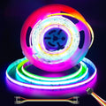 RGB Smart IC COB LED Strip Light 18ft Addressable Chasing Color 12V LED Light Strip Multicolored Flexible RGB Lights for Party, Decoration, Home DIY Lighting Projects(NO Adapter or Controller) by GINGSOW