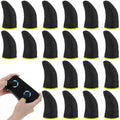 20 PCS Finger Sleeves for Gaming, Carbon Thumb Sleeves Mobile Gaming, Black Gaming Finger Sleeves, Sweatproof Breathable Mobile Gaming Finger Sleeve for Phone Tablet Gamer Stabilizer by Unknown