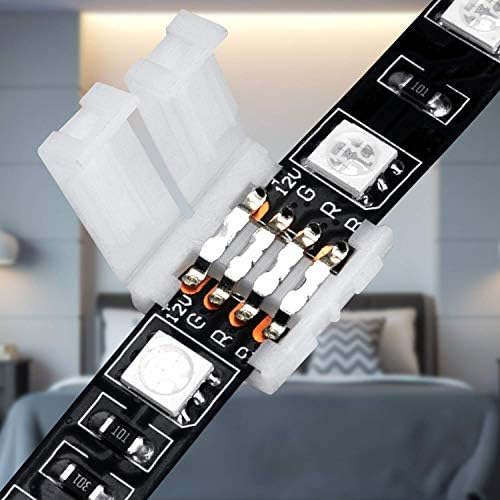 10Packs 4-Pin RGB LED Light Strip Connectors 10mm Unwired Gapless Solderless Adapter Terminal Extension (Pack of 2) - Image 5