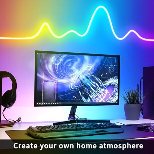 segrass 50ft Neon Rope Light, 24V RGB LED Strip Lights, Multi-Color, Music Sync, Dimmable, Remote/APP Control, Flexible DIY Design for Bedroom Indoor Outdoor - Image 5