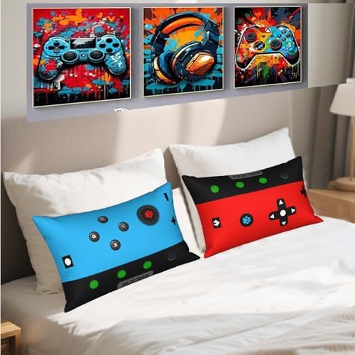 Gamer Gifts for Teen Boys, Gaming Boy Room Decor, Gaming Accessories for Teen Boy, Gamer Pillow Case Flannel Material，20x12 inches-2Pack ((No Inserts) - Image 2