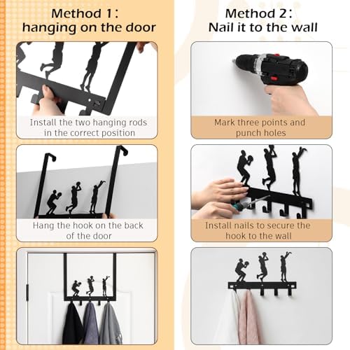 Reallnaive Basketball Room Decor Over The Door Hooks for Sport Lovers Gift - Image 3