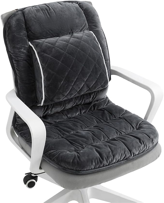 Office Chair Cushion Soft Seat Pad with Backrest Upgraded Lumbar Support Desk Chair Cushions for Dorm, Desk, Rocking Chairs，Patio by Gujuja