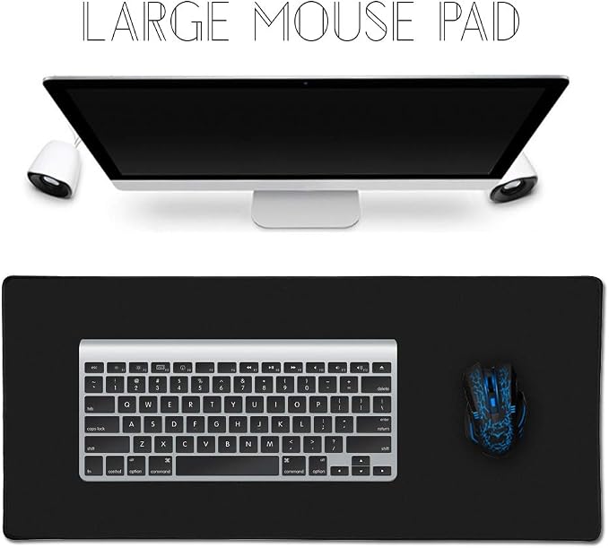 XXL Professional Large Mouse Pad & Computer Game Mouse Mat (35.4x15.7x0.12IN, 90x40 Black) - Image 7