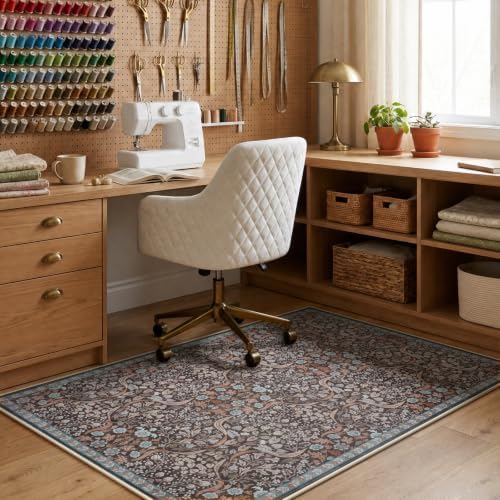 Anidaroel 36"x48" Floral Chair Mat for Hardwood Floor & Tile Floor, Office Chair Rug for Rolling Chair, Desk Chair Mat for Hard Floors, Anti-Slip Computer Gaming Chair Mat, Easy to Roll - Image 7