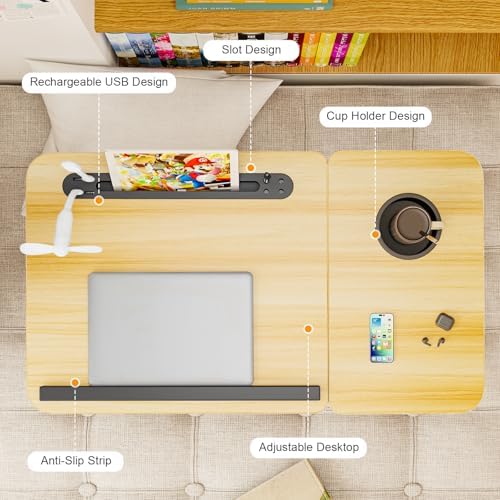 Laptop Desk for Bed, Adjustable Laptop Stand with 5 Different Angles - Image 2