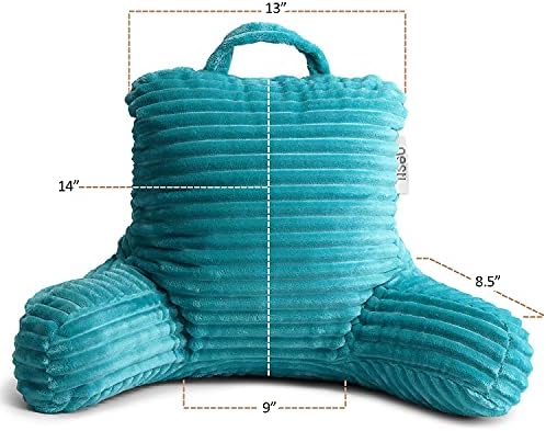 Nestl Teal Reading Pillow with Bed Desk for Laptop and Writing, Luxe Cut Plush Back Pillow for Sitting Up, Back and Arms Adjustable Support for Kids and Teens, Foldable Lap Desk for Bed 19x11” - Image 3