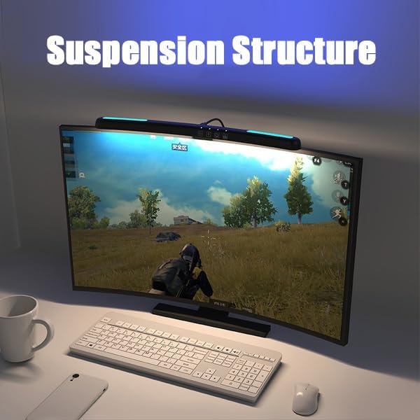 Curved Monitor Light Bar for Curved Monitor, Computer Monitor Lamp Bar with 3 Color Temperature Modes Stepless Dimming, Touch Control Computer Screen Lamp, for Work and Office - Image 2