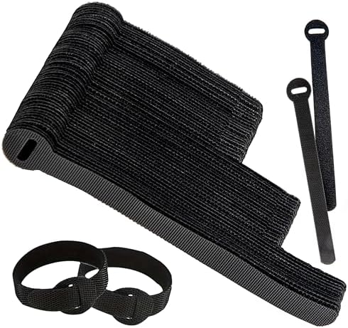 120 PCS 5/6/8 Inch Reusable Cable Ties for Cords – Data Cable Organizer Ties – Cord Wraps for Charging Cords – Electrical Wire Straps, Black by ARMIZ