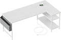Mericonia 55 inch L Shaped Gaming Desk, Large Corner Desk with Shelves | Reversible Computer Desk with Power Outlets & Storage Bag, Office Table for Home Bedroom Study Work Writing by MERICONIA