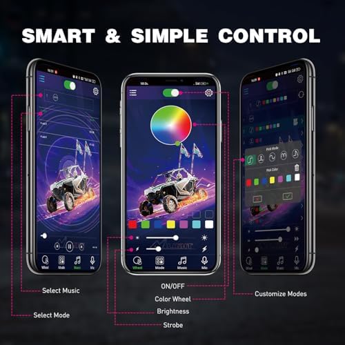Nilight RGB LED Rock Lights Kit 12 Pods Underglow Multicolor Neon Pod - Image 4