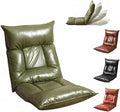 Floor Chair with Back Support, 42-Position Adjustable Gaming Chair for Adults, Faux Leather Floor Lounger, Reading Chairs with Neck Support, Foldable Floor Seat for Sleeping (Green Black) by Unknown