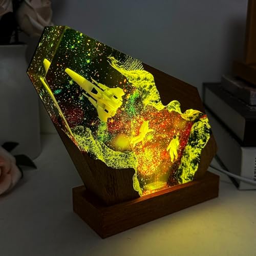 Epoxy Space Resin Lamp, Handmade Astronaut Lamp with Multi-Color LED Light - Image 6