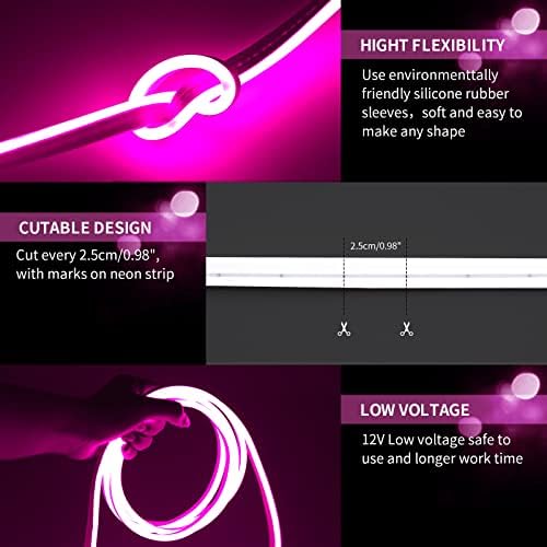 LED Neon Light Strip 16.4FT/5M- Bright, Non-Glaring & Waterproof Neon Rope Lights for Indoor & Outdoor Decor,【Power Adapter Included】 Pink,neon led Strip Lights - Image 2