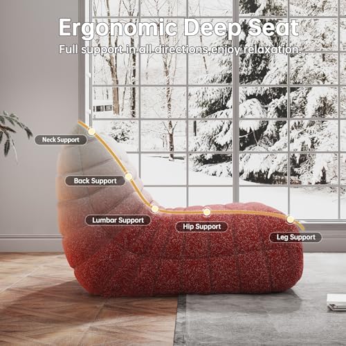 WHGBJA Oversized Bean Bag Chair for Adults with Memory Foam 3 Seater Couch | Floor Sofa Couch for Gaming, Reading, Bedroom, Living Room, Comfy, Boneless, Ergonomic - Image 5