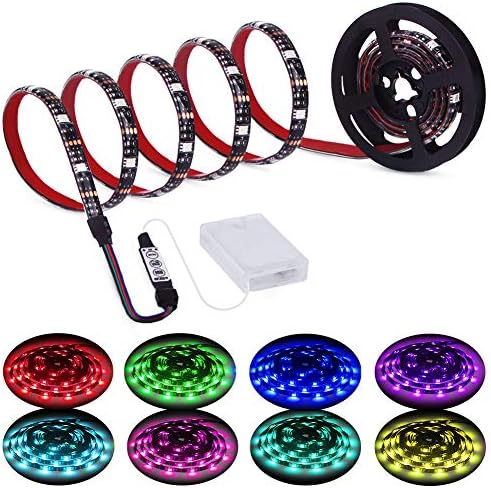 Led Strip Lights Battery Powered RGB 2M 6.56ft Battery Operated Led by XYOP
