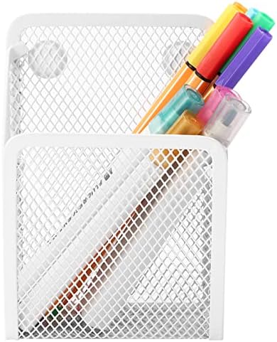 Magnetic Pencil Holder,Mesh Stainless Steel Pen Basket, Metal Writing Utensil Storage Organizer for Whiteboard,Blackboard,Kitchen, Locker, Home, or Office - Image 2