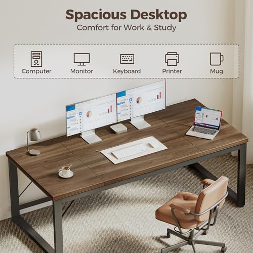 Mericonia 63x28 Inch Computer Desk, 1" Thick Heavy Duty Office Table - Image 3