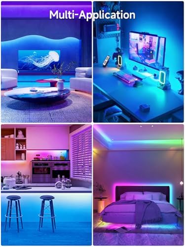 KANTUTOE TV LED Lights, 13.1ft LED Lights for 43-65in TVs, RGB TV Backlight Behind with Music Sync Bluetooth APP and Remote Control Strip Light USB Powered for Bedroom Gaming Room Decor - Image 6