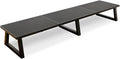TEAMIX 42 inch Large Dual Monitor Riser, Desk Organizer Stand for TV Laptop | Extra Long Computer Stand Shelf, Wood & Steel TV Riser, Holds 300lbs, Keyboard & PS5 Storage Below, For Home Office & Gaming by TEAMIX