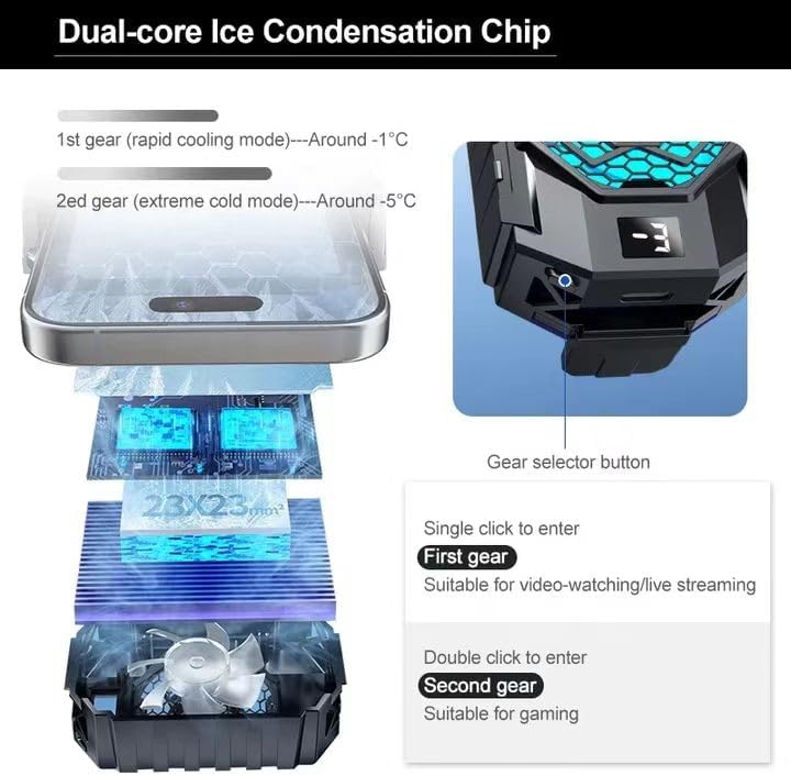Phone Cooler with Semiconductor Refrigeration,.Phone Cooler Fan for Tiktok Live Streaming, Outdoor Vlog, for Gaming This Works Phenomenal, Keeps Your Phone Cool While Keeping Speed Normal. - Image 5