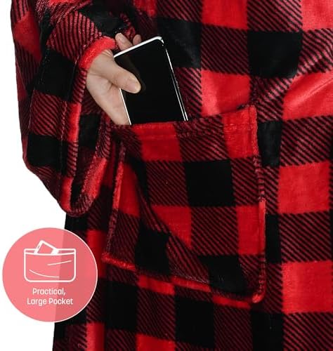 Catalonia Wearable Blanket with Sleeves for Women & Men, Fleece Wrap Throw - Image 6