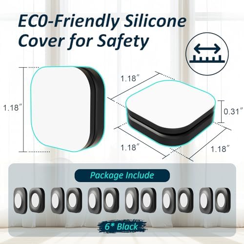 Magnetic Silicone Remote Control Holder Wall Mount for TV Fan 6 Pack Black - Image 5