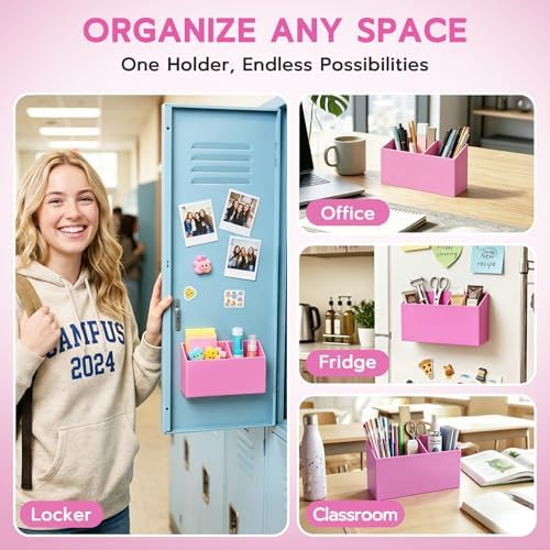 MR.MATE Magnetic Pen Holder,Pink Magnetic Marker Cup for Fridge Whiteboard - Image 4