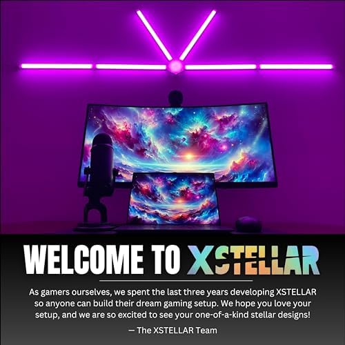 XSTELLAR RGB Gaming Light – Customizable Wall Light, Corner Floor Lamp, or Desk Lamp | Dynamic Modes & Music Sync | App & Remote Control | Modern LED Light for Gaming Desk Setup & Game Rooms - Image 6