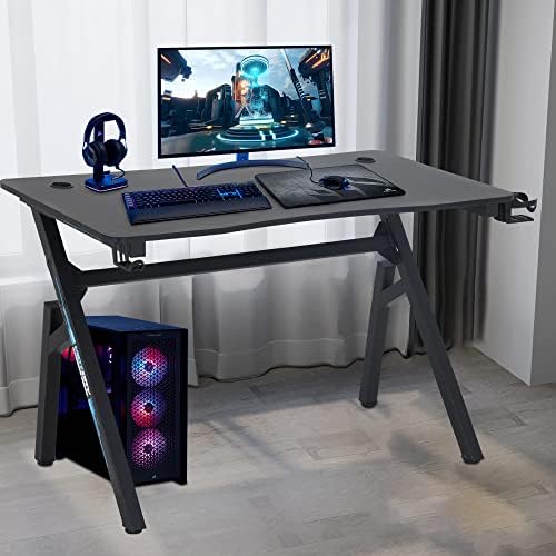 BestOffice | 47" Gaming Table | Blue | R-Shaped Computer Desk - Image 2