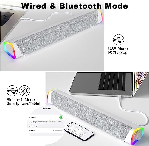 SOULION R30 Plus Bluetooth Computer Speakers, Wired USB Powered Plug & Play - Image 4