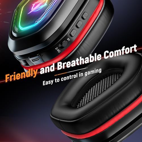 Ozeino 2.4GHz Gaming Headset Wireless with Flip Mic for Ps5, Ps4, PC, Gaming Headphones with USB-A & USB-C Transmitter, 40Hr Battery Gamer Headset for Laptop, Mobile, Mac - Image 5