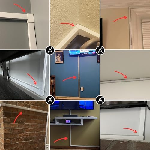 A+ ELECTRIC Cord Cover Full Kit, 26ft/315in Self-Adhesive Cable Raceway, 20 Snap-On Channels, Wire Hider for TV, HDMI & Speaker Cables, Includes Connectors & Corners, Paintable Cable Management, White - Image 5