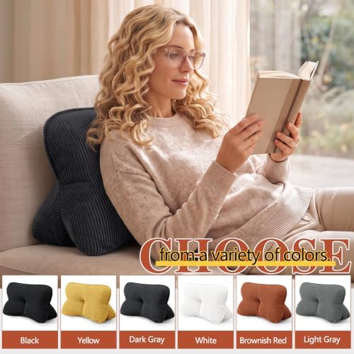 Lumbar Support Pillow Back Pain – Corduroy Reading Pillow Bed Sofa Chair - Image 7