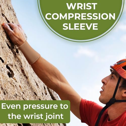 NeoTech Care Wrist Band Support Sleeve - Elastic & Breathable Knitted Fabric Compression Brace - for Tennis, Gym, Sport, Tendonitis (Beige Color, Size XXL, 1 Pair) - Image 7