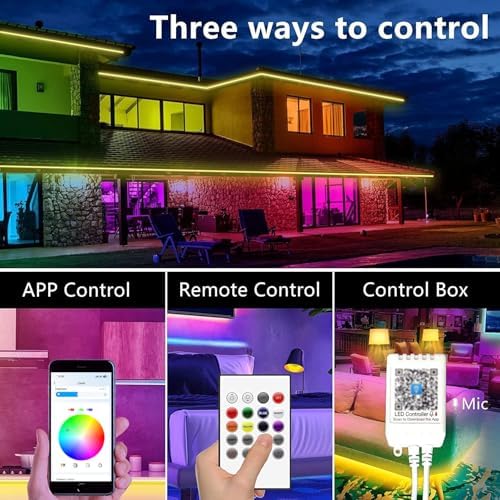 GUPUP 200 FT LED Strip Lights,Color Changing LED Lights for Bedroom,Built-in-Mic,Music Sync Tape Lighting,Phone Smart Controlled(APP+Remote+Mic) - Image 6