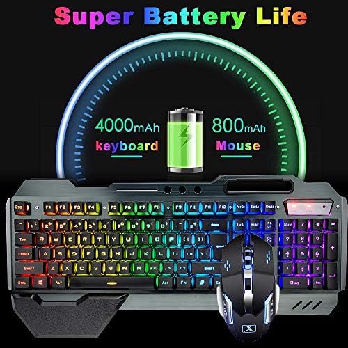 Wireless Gaming Membrane Keyboard Mouse and Bluetooth Headset Kit-Black RGB - Image 2